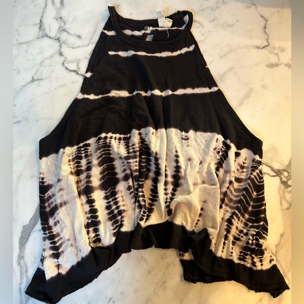 We The Free navy and white tie dye tank. Open back. Size S.